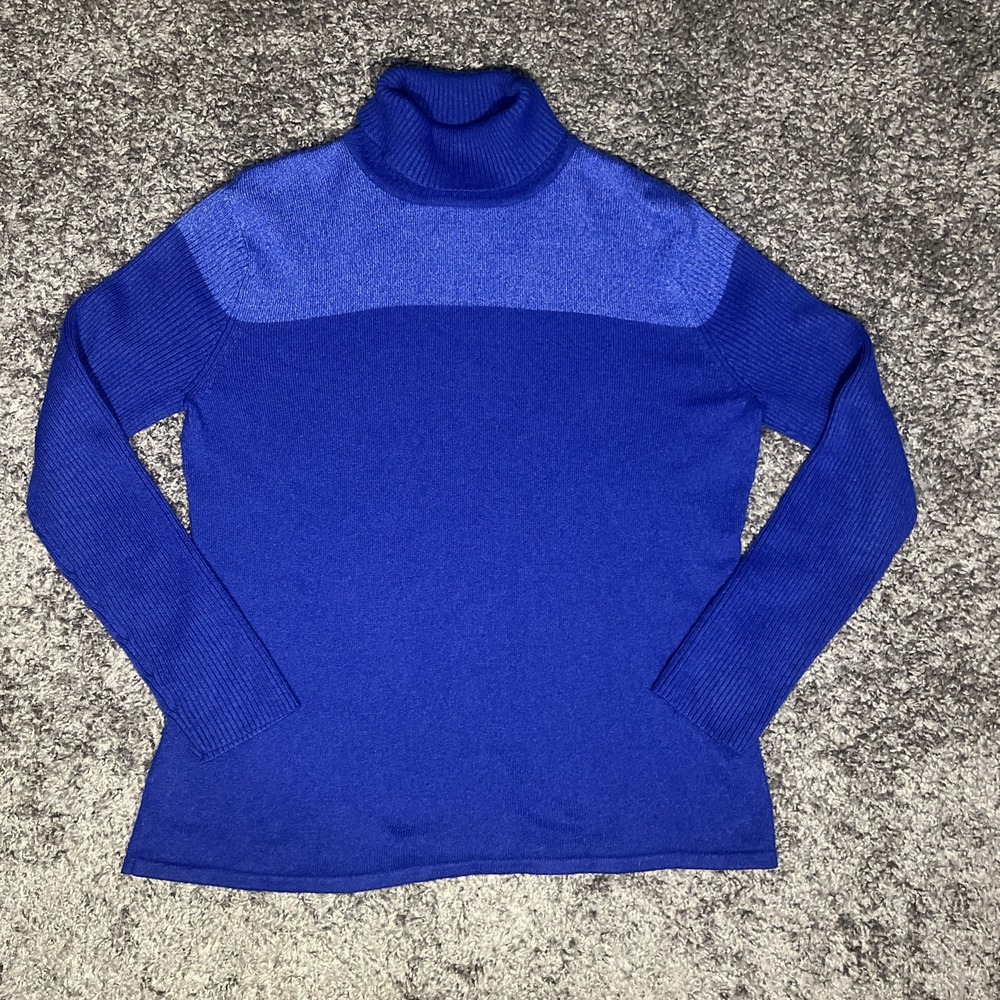 norton mcnaughton‎ sweater Blue Small Color Block Turtleneck